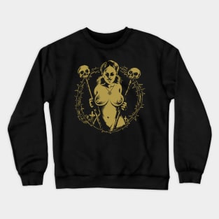 Satanic Babe (gold version) Crewneck Sweatshirt